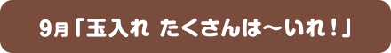 9月「玉入れ たくさんは～いれ！」