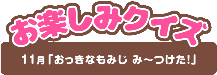 【お楽しみクイズ】11月「おっきなもみじ み～つけた！」